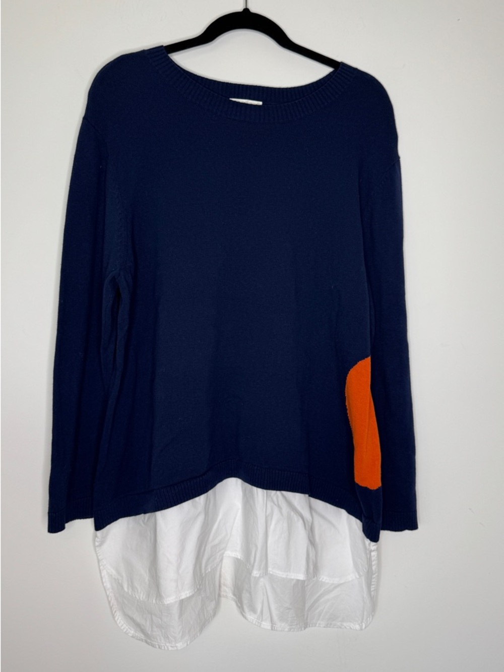 Lisa Todd Navy and Cream Crewneck Sweater